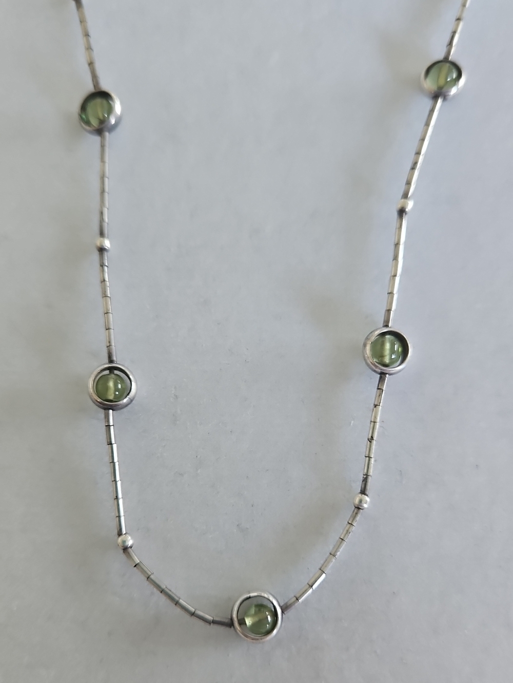 Vintage Peridot & Sterling Silver Necklace